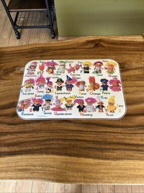 Vintage Trolls Place Mat 2-Sided Alphabet Activities Laminate Easy Wipe-Off